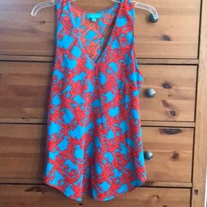 Southern Frock Coral Print Racerback Tank Top
